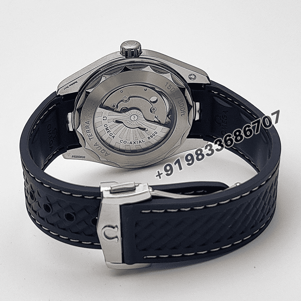 Omega Seamaster Aqua Tera World Time Blue Dial Rubber Strap High Quality Swiss Automatic Watch - Image 4