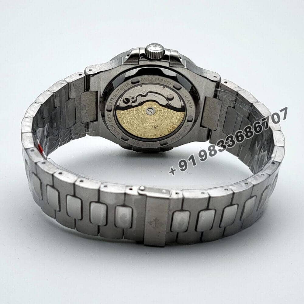 Patek Philippe Nautilus Silver Blue Emerald Super High Quality Swiss Automatic Watch (1)