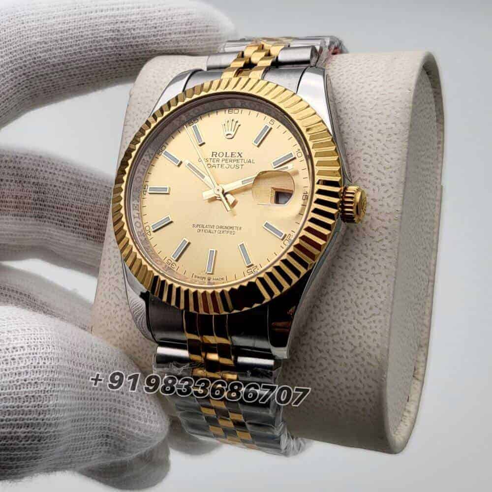 Rolex Date Just Golden Dial Swiss Super High Quality Automatic Watch (1)