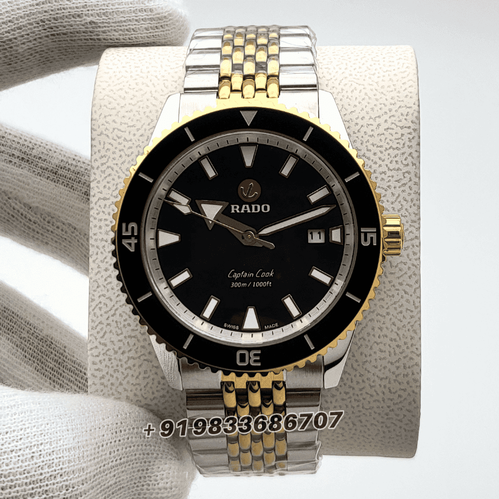Rado Captain Cook Hrithik Roshan Special Edition Gold & Silver Black Dial High Quality Swiss Automatic Watch
