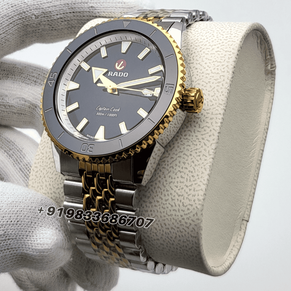 Rado Captain Cook Hrithik Roshan Special Edition Gold & Silver Black Dial High Quality Swiss Automatic Watch