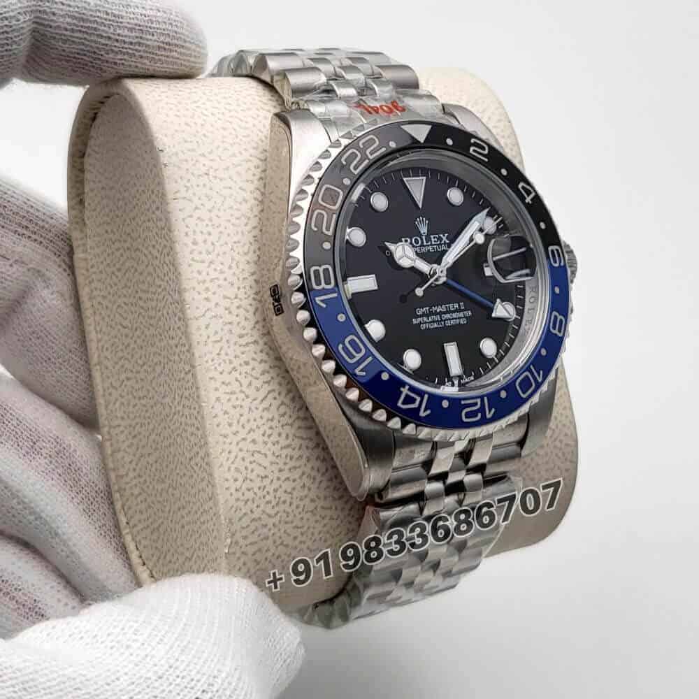 Rolex GMT Master II Blue & Black Bezel Stainless Steel Strap Super High Quality Swiss Automatic Watch