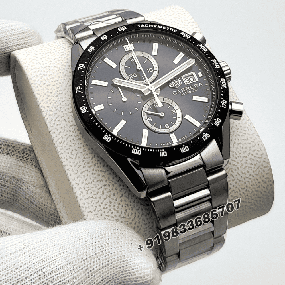 Tag Heuer Carrera 1887 White Dial Leather Strap High Quality Chronograph Watch