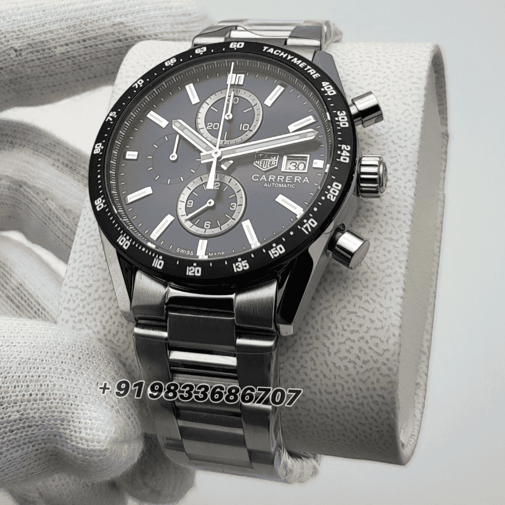 Tag Heuer Carrera 1887 White Dial Leather Strap High Quality Chronograph Watch