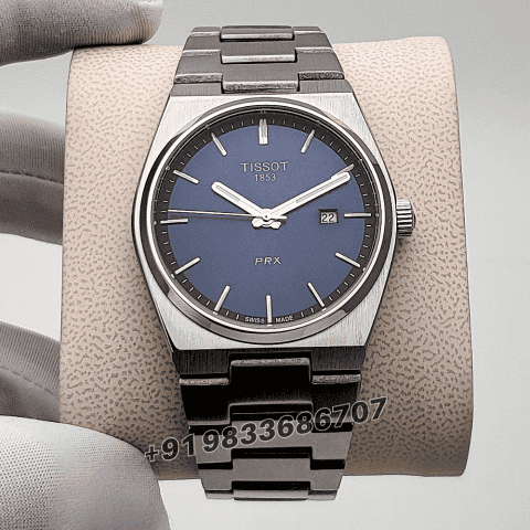 Tissot 1853 T-Classic PRX Blue Dial Stainless Steel Strap High Quality Watch (2)