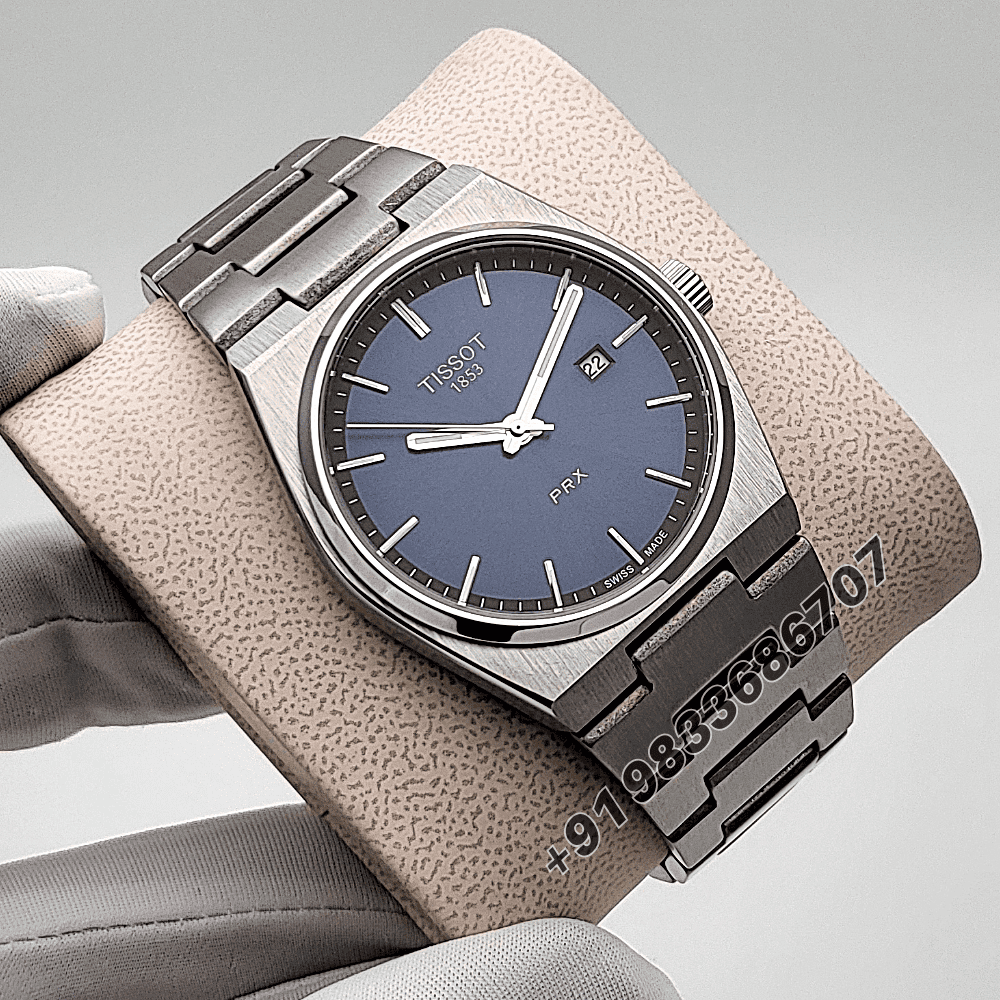 Tissot 1853 T-Classic PRX Blue Dial Stainless Steel Strap High Quality Watch - Image 3