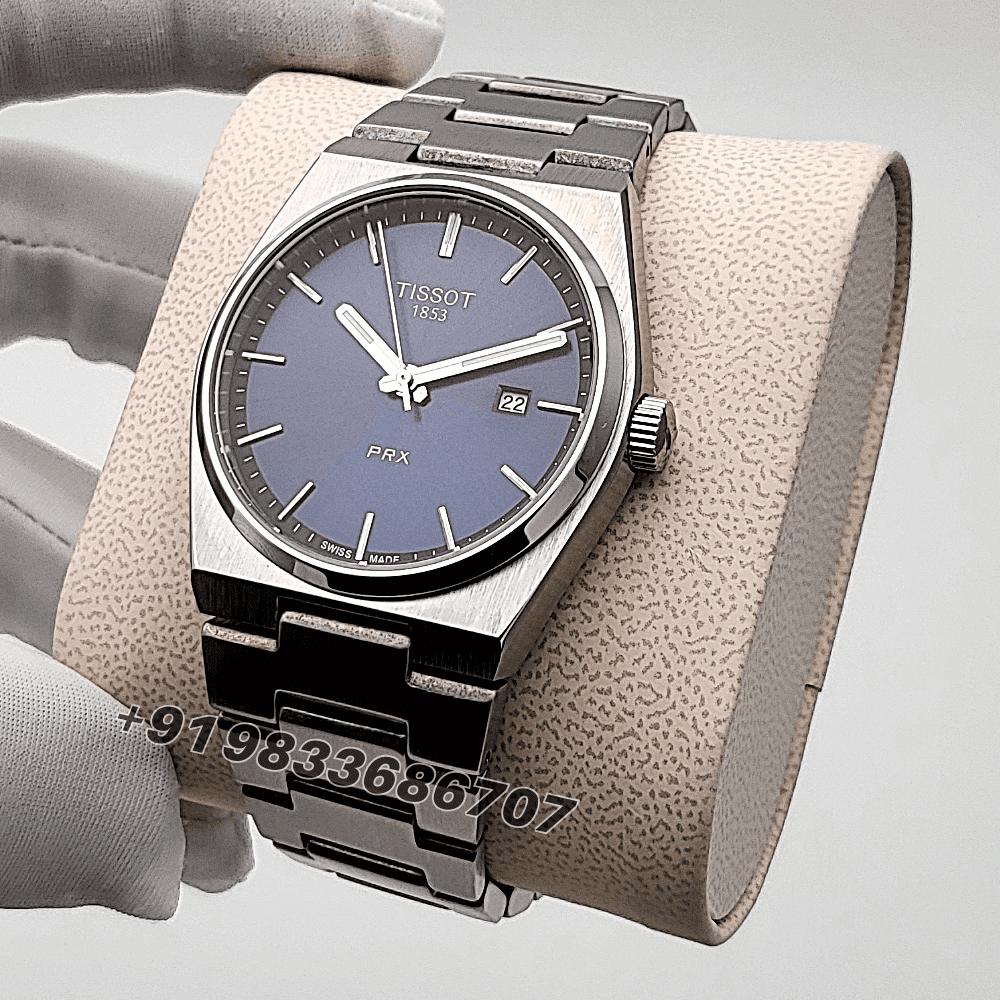 Tissot 1853 T-Classic PRX Blue Dial Stainless Steel Strap High Quality Watch (3)