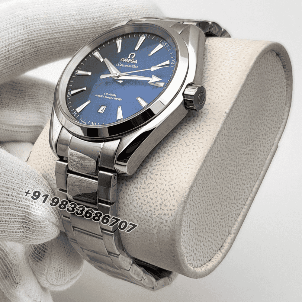 Omega Aqua Tera Co-Axial Master Chronometer Full Silver Blue Dial Super High Quality Swiss Automatic Watch