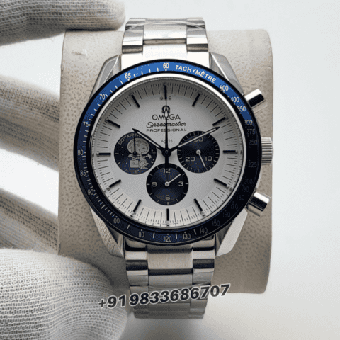 omega duplicate watches Speedmaster Silver Snoopy Award 50th Anniversary Chronograph White Dial