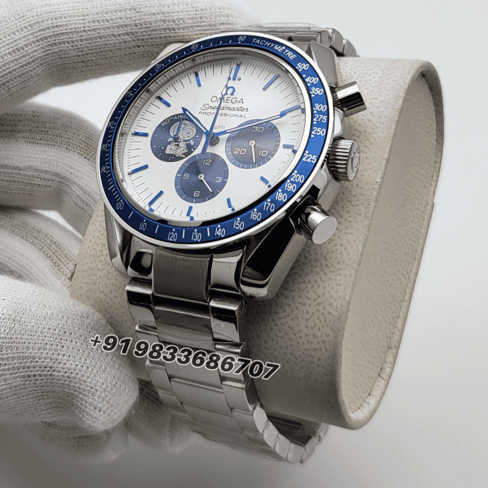 Omega-Speedmaster-Silver-Snoopy-Award-50th-Anniversary-Chronograph-White-Dial-Super-High-Quality-Watch-
