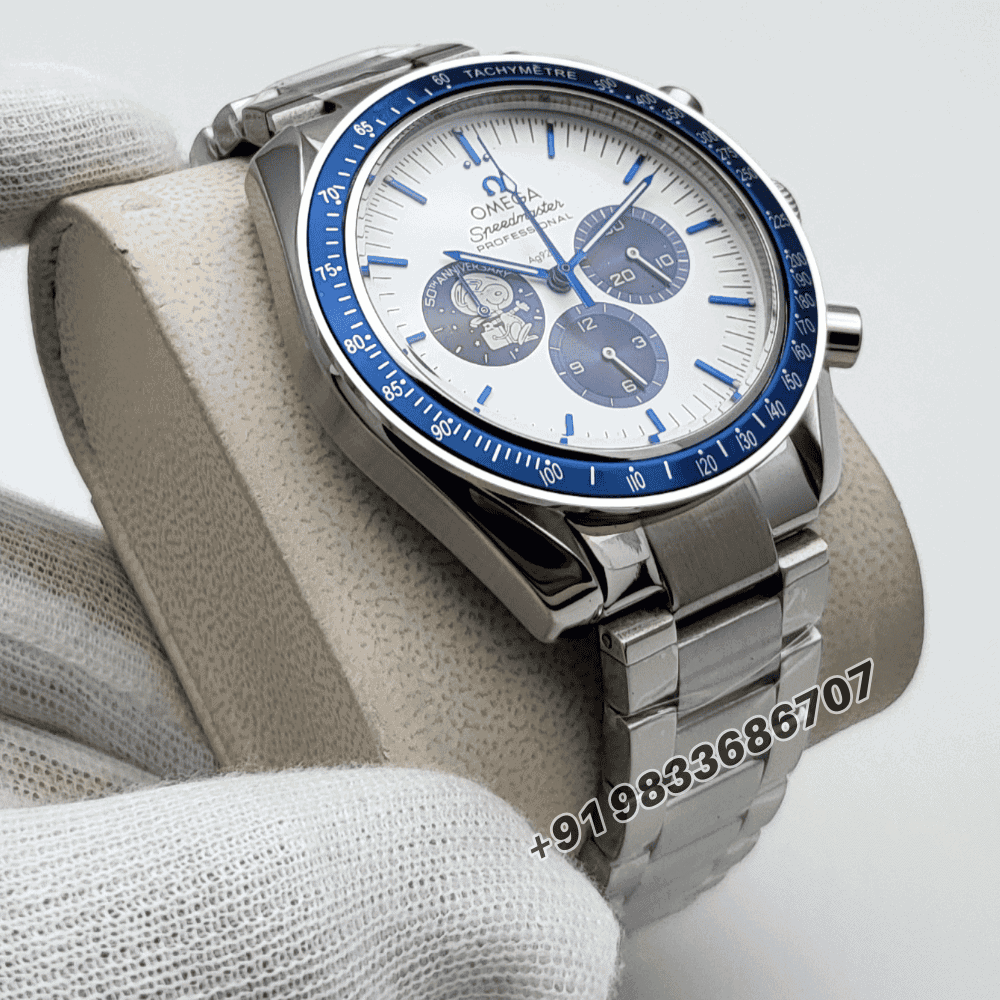 Omega-Speedmaster-Silver-Snoopy-Award-50th-Anniversary-Chronograph-White-Dial-Super-High-Quality-Watch-