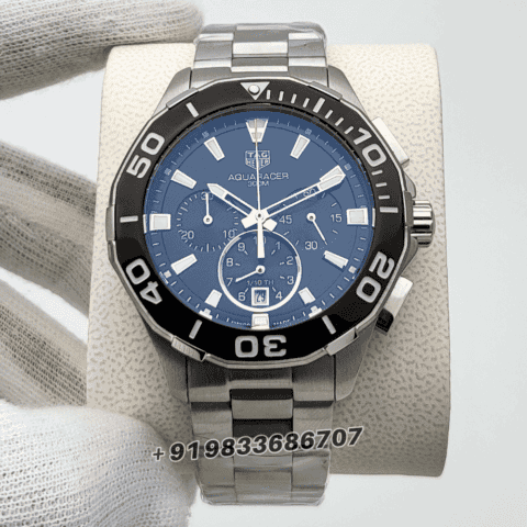 Tag Heuer Calibre Aquaracer Stainless Steel Black Dial Chronograph High Quality Watch