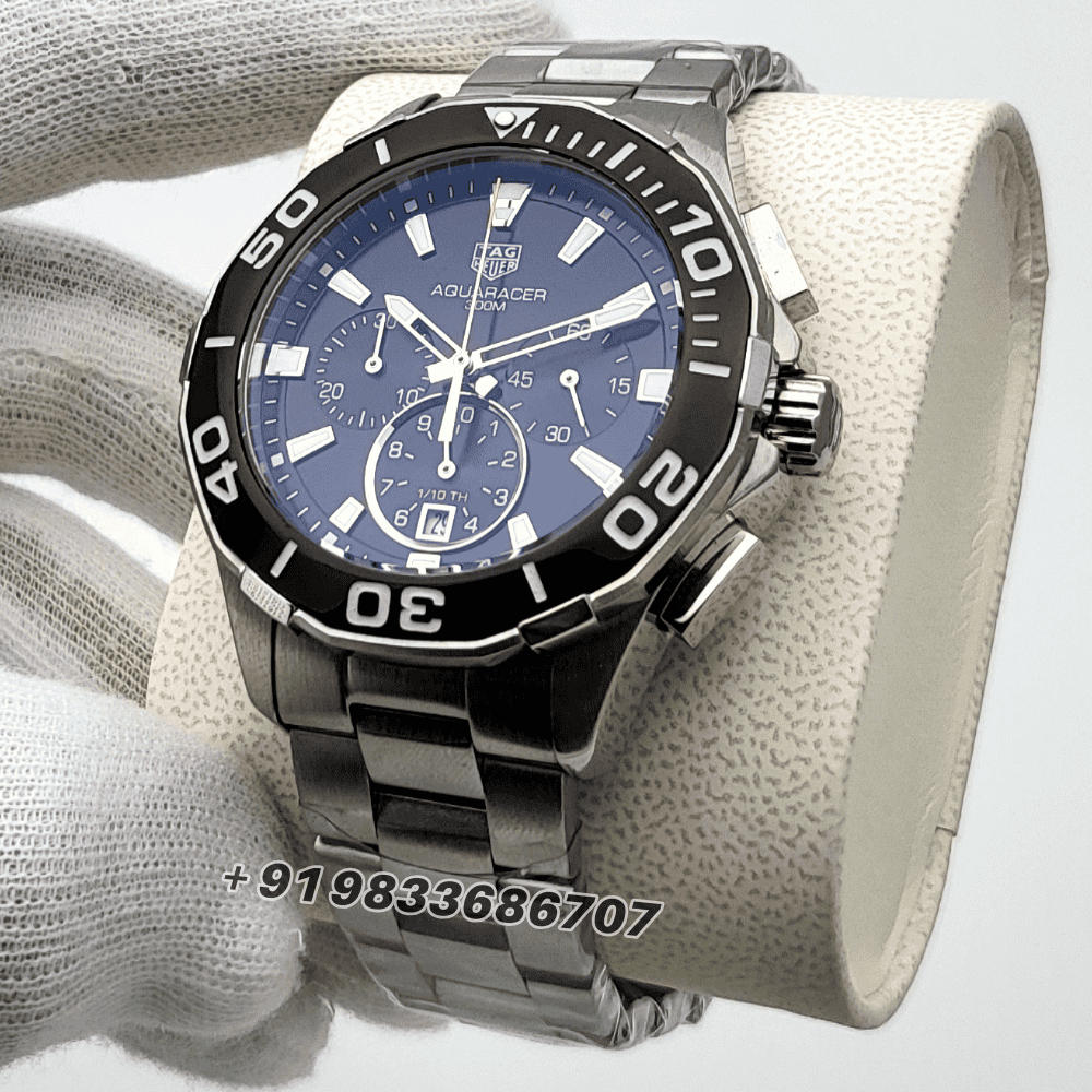 Tag Heuer Calibre Aquaracer Stainless Steel Black Dial Chronograph High Quality Watch