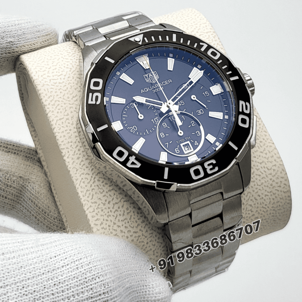 Tag Heuer Calibre Aquaracer Stainless Steel Black Dial Chronograph High Quality Watch