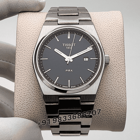 Tissot 1853 T-Classic PRX Black Dial Stainless Steel Strap High Quality Watch (2)