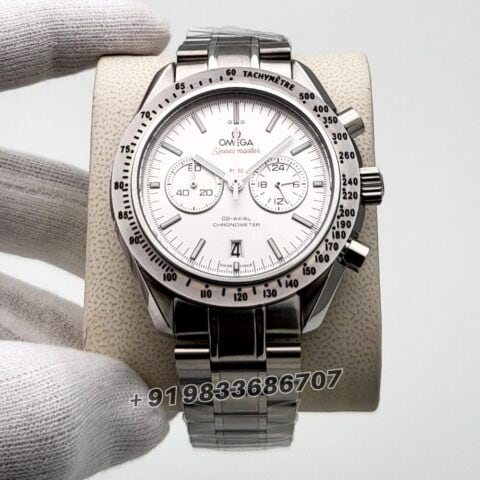 Replica Omega watch Speedmaster Co-Axial Master Chronometer Chronograph Silver White Dial