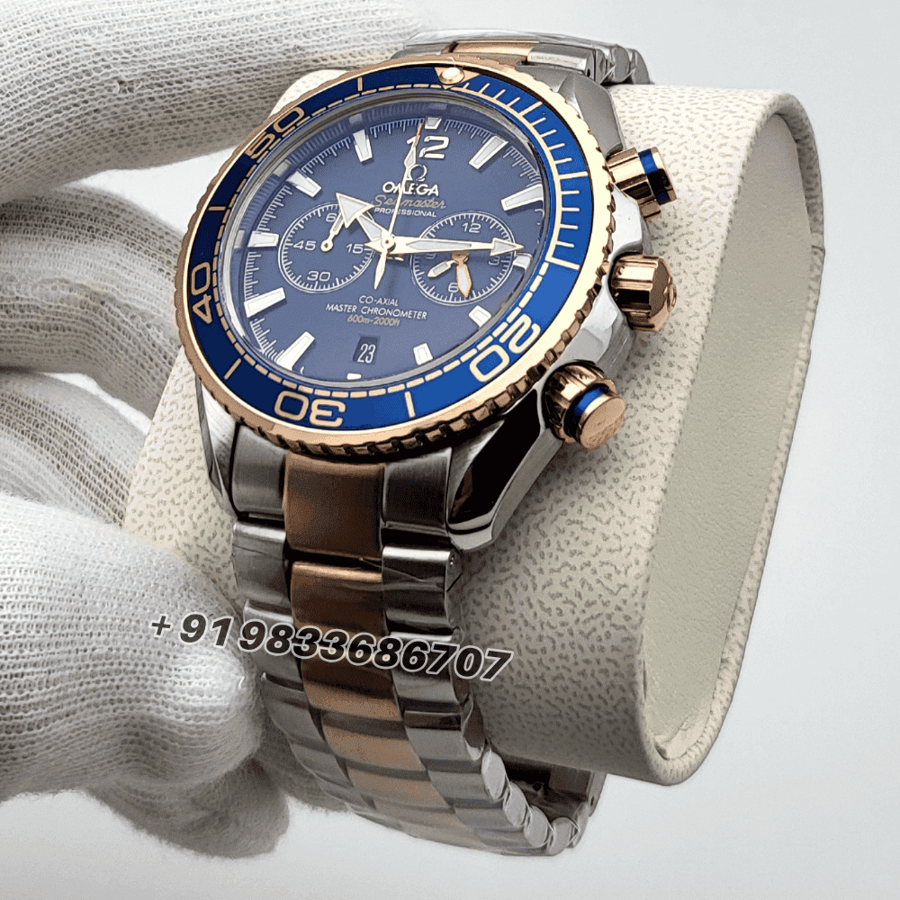Omega Seamaster Planet Ocean Dual Tone Blue Dial High Quality Chronograph Watch