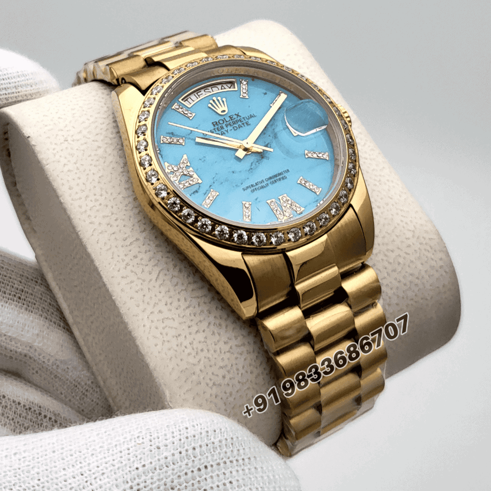 Rolex-Day-Date-36-Gold-Blue-Dial-Super-High-Quality-Swiss-Automatic-Salman-Khans-watch