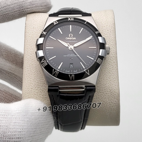 omega duplicate watches Constellation Master Chronometer Silver Black Dial