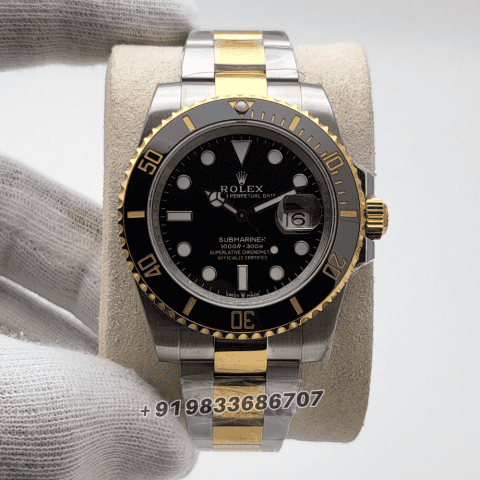 Rolex Submariner Date 2-Tone Black Dial 41mm Exact 1:1 Top Quality Replica Super Clone Swiss ETA 3235 Automatic Movement Watch