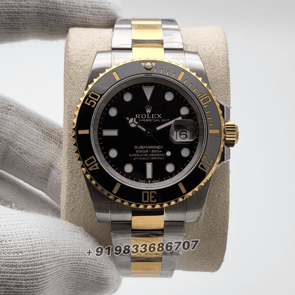 Rolex Submariner Date 2-Tone Black Dial 41mm Exact 1:1 Top Quality Replica Super Clone Swiss ETA 3235 Automatic Movement Watch