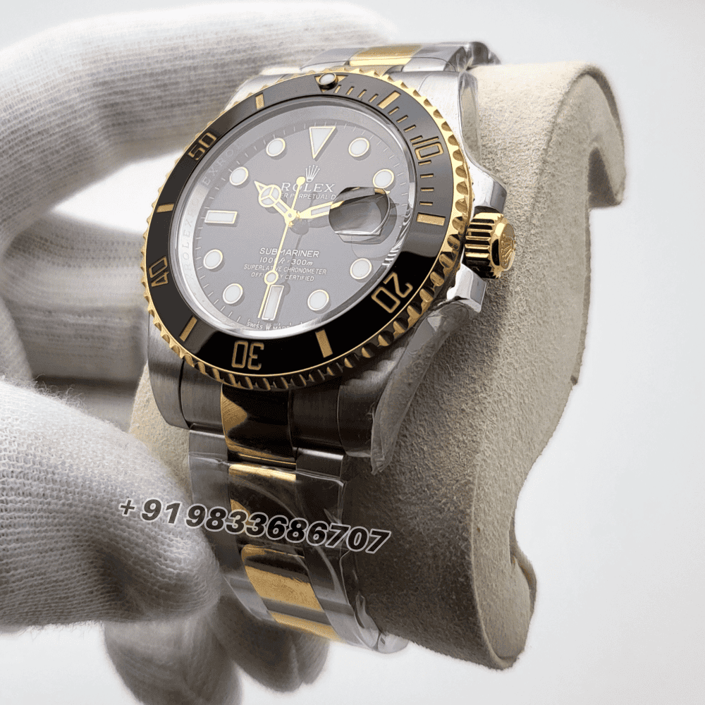 Rolex Submariner Date 2-Tone Black Dial 41mm Exact 1:1 Top Quality Replica Super Clone Swiss ETA 3235 Automatic Movement Watch - Image 2