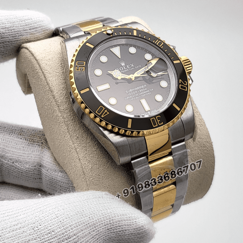 Rolex Submariner Date 2-Tone Black Dial 41mm Exact 1:1 Top Quality Replica Super Clone Swiss ETA 3235 Automatic Movement Watch - Image 3