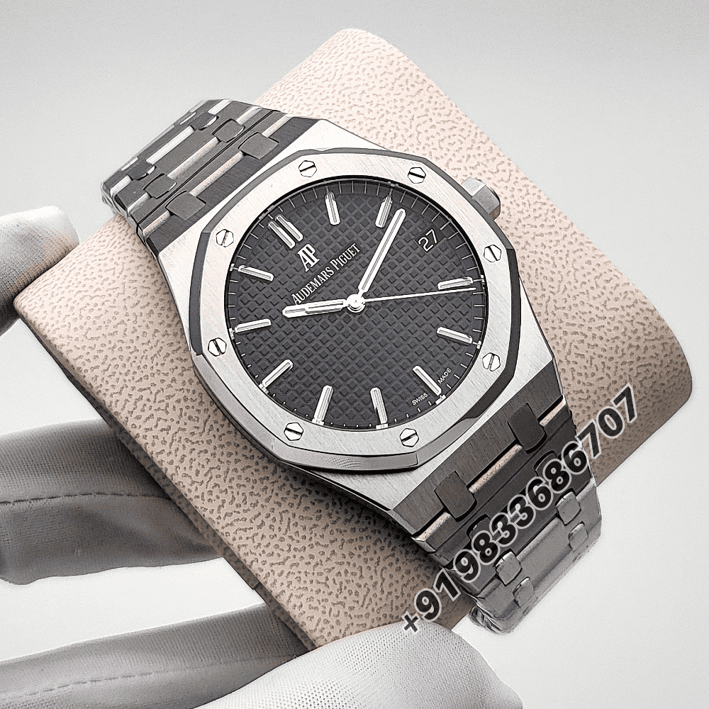 Audemars Piguet Royal Oak Stainless Steel Black Dial 41mm Exact 1:1 Top Quality Super Clone Replica Swiss ETA 4302 Automatic Movement Watch - Image 3