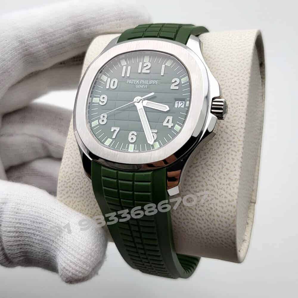 Patek Philippe Aquanaut White Gold 5168G-010 Khaki Green Dial ETA