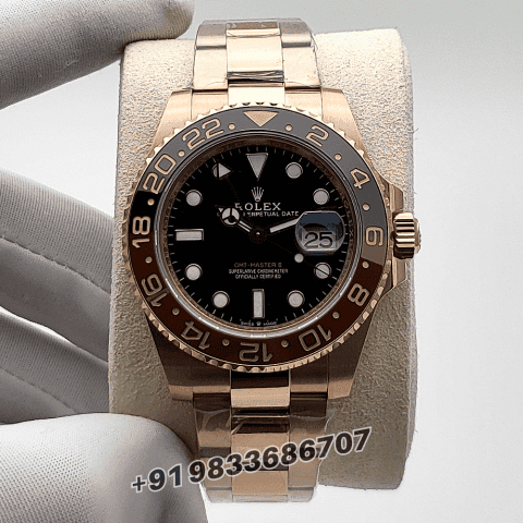 Rolex GMT Master II Everose Gold 40mm Exact 1:1 Top Quality Super Clone Swiss ETA 3285 Automatic Movement Watch