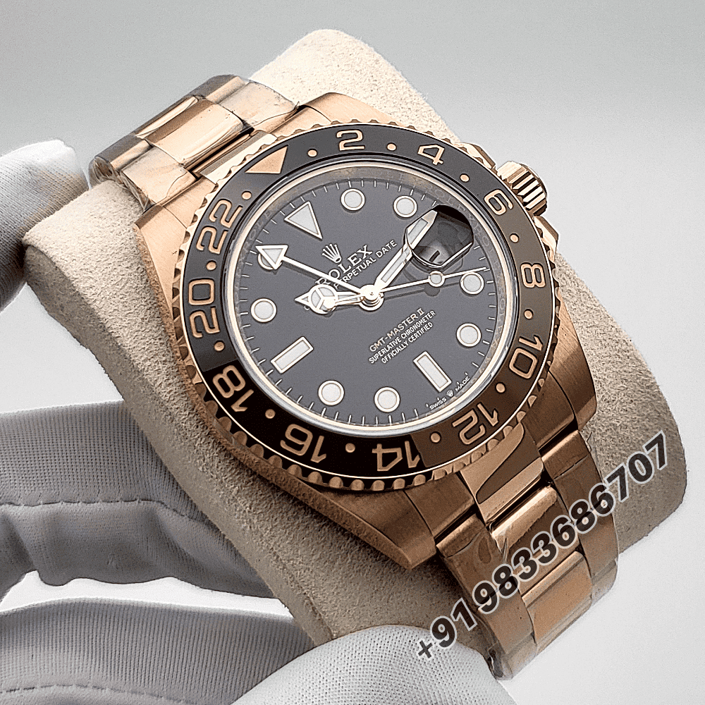 Rolex GMT Master II Everose Gold 40mm Exact 1:1 Top Quality Super Clone Swiss ETA 3285 Automatic Movement Watch - Image 3