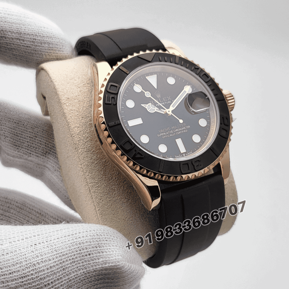 Rolex Yacht-Master Everose Gold Oysterflex 40mm Exact 11 Top Quality Super Clone Replica Swiss ETA 3235 Automatic Movement Watch (4)