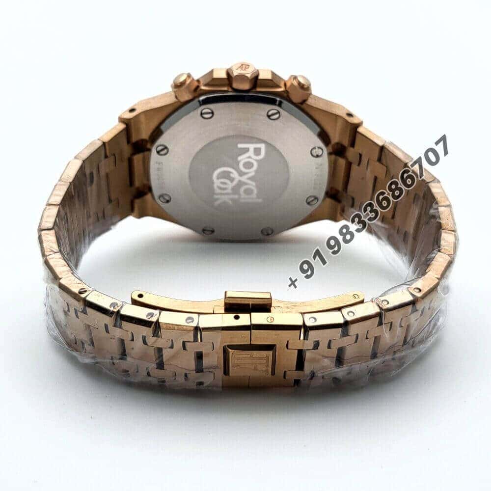 Audemars Piguet Royal Oak Chronograph Rose Gold Blue Dial 41mm Super High Quality Replica Watch (1)