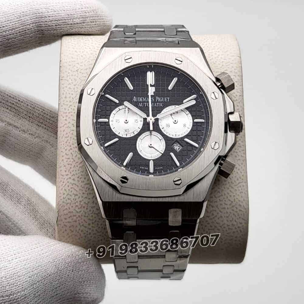 Duplicate Audemars piguet watches Royal Oak Chronograph Stainless Steel Black Dial 41mm