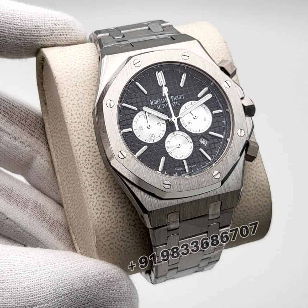 Audemars Piguet Royal Oak Chronograph Stainless Steel Black Dial 41mm Super High Quality First Copy Replica Watch (5)