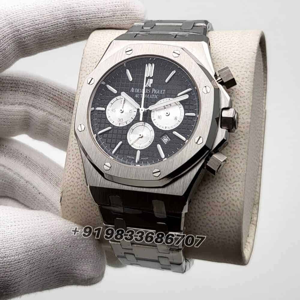 Audemars Piguet Royal Oak Chronograph Stainless Steel Black Dial 41mm Super High Quality First Copy Replica Watch (5)
