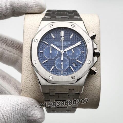 audemars piguet royal oak chronograph replica Stainless Steel Blue Dial 41mm