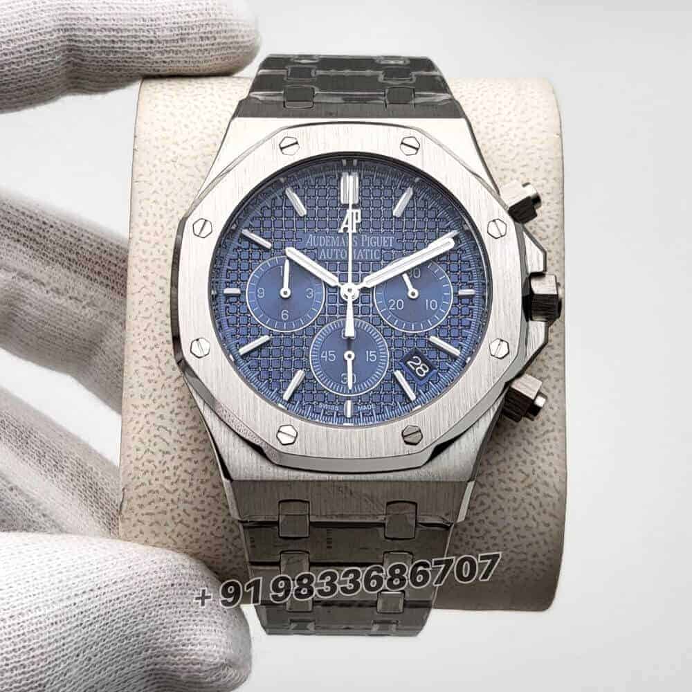 audemars piguet royal oak chronograph replica Stainless Steel Blue Dial 41mm