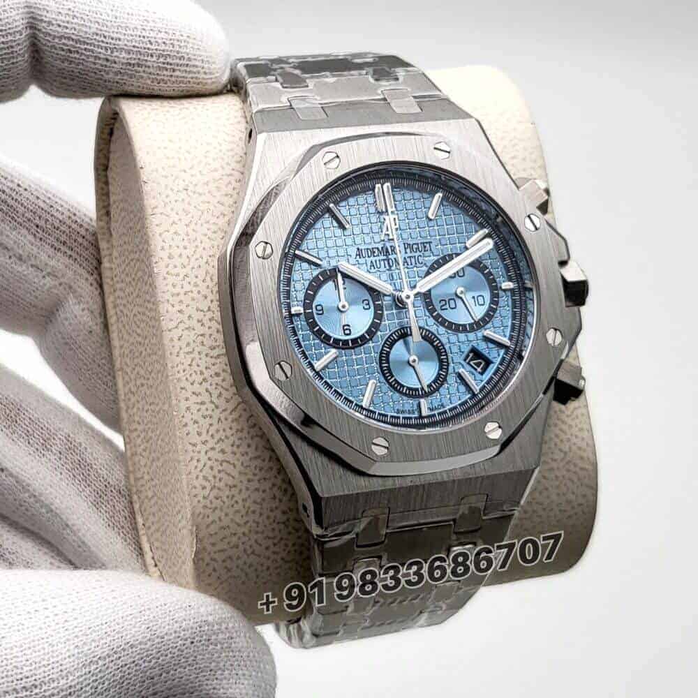 Audemars Piguet Royal Oak Chronograph Stainless Steel Sky Blue Dial 41mm Super High Quality Watch (1)