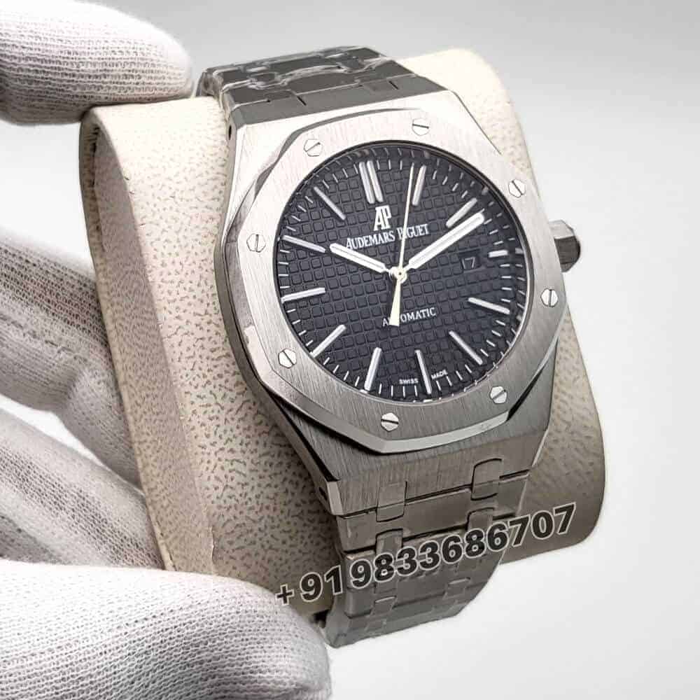 Audemars Piguet Royal Oak Stainless Steel Black Dial 41mm Super High Quality Swiss Automatic First Copy Watch (1)