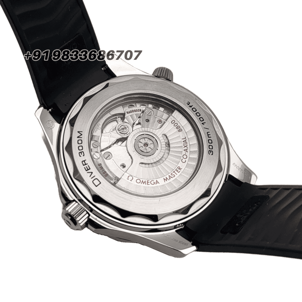 Omega Seamaster Diver 300M Steel On Rubber Strap Black Dial 42mm Exact 11 Top Quality Super Clone Replica Swiss ETA 8800 Automatic Movement Watch