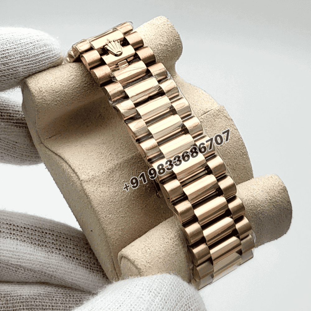 Rolex Day-Date Everose Gold Eisenkiesel with Diamonds Set Dial 40mm Exact 11 Top Quality Replica Super Clone Swiss ETA 3255 Automatic Movement Watch