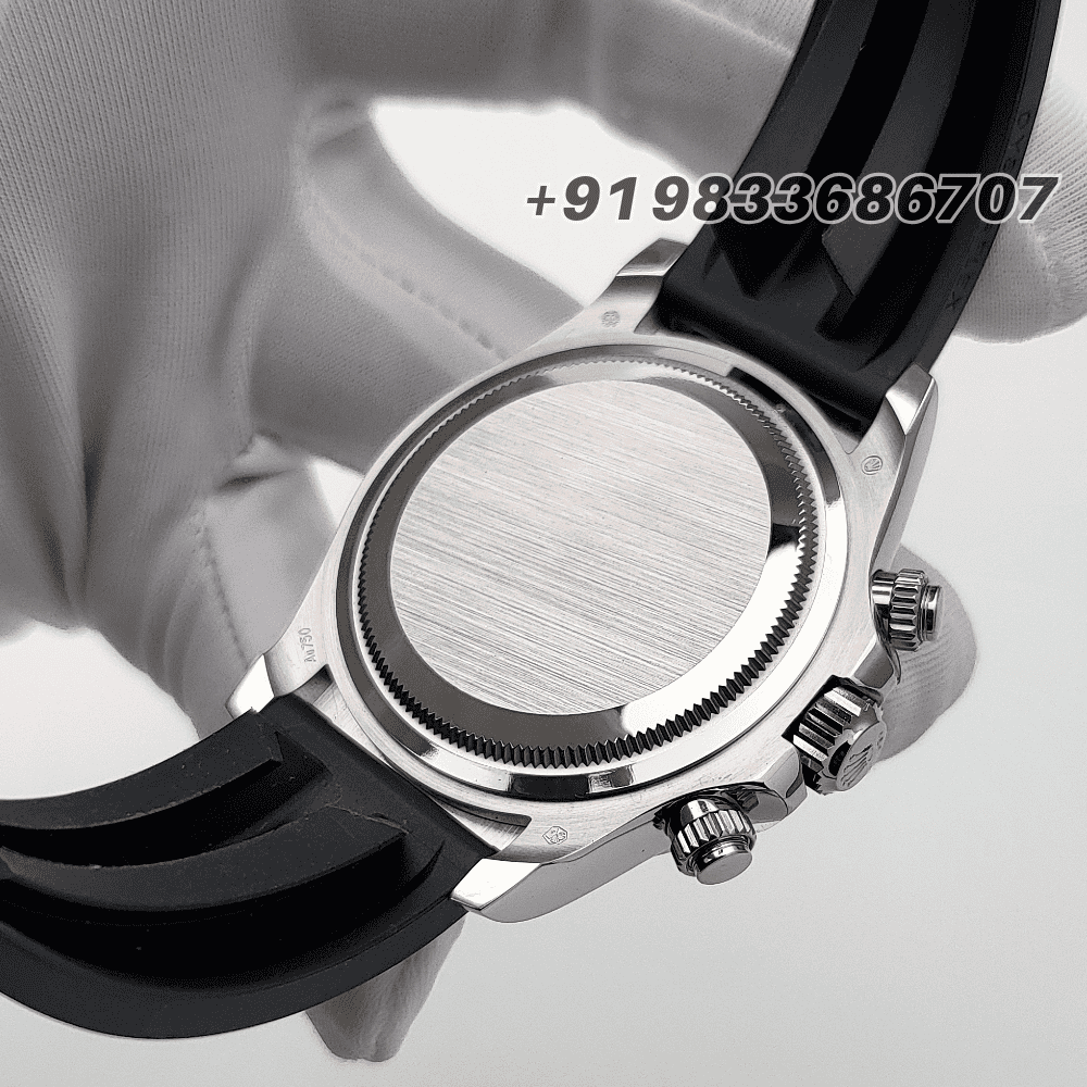 Rolex Cosmograph Daytona 18kt White Gold Oysterflex Steel Dial 40mm Exact 11 Top Quality Super Clone Replica Swiss ETA 4131 Automatic Movement Watch