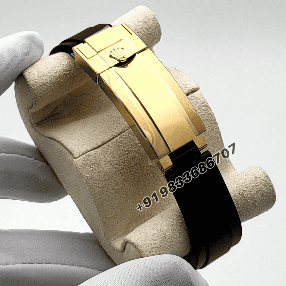 Rolex Cosmograph Daytona 18kt Yellow Gold Oysterflex Golden Dial 40mm Exact 11 Top Quality Super Clone Replica Swiss ETA 4131 Automatic Movement Watch