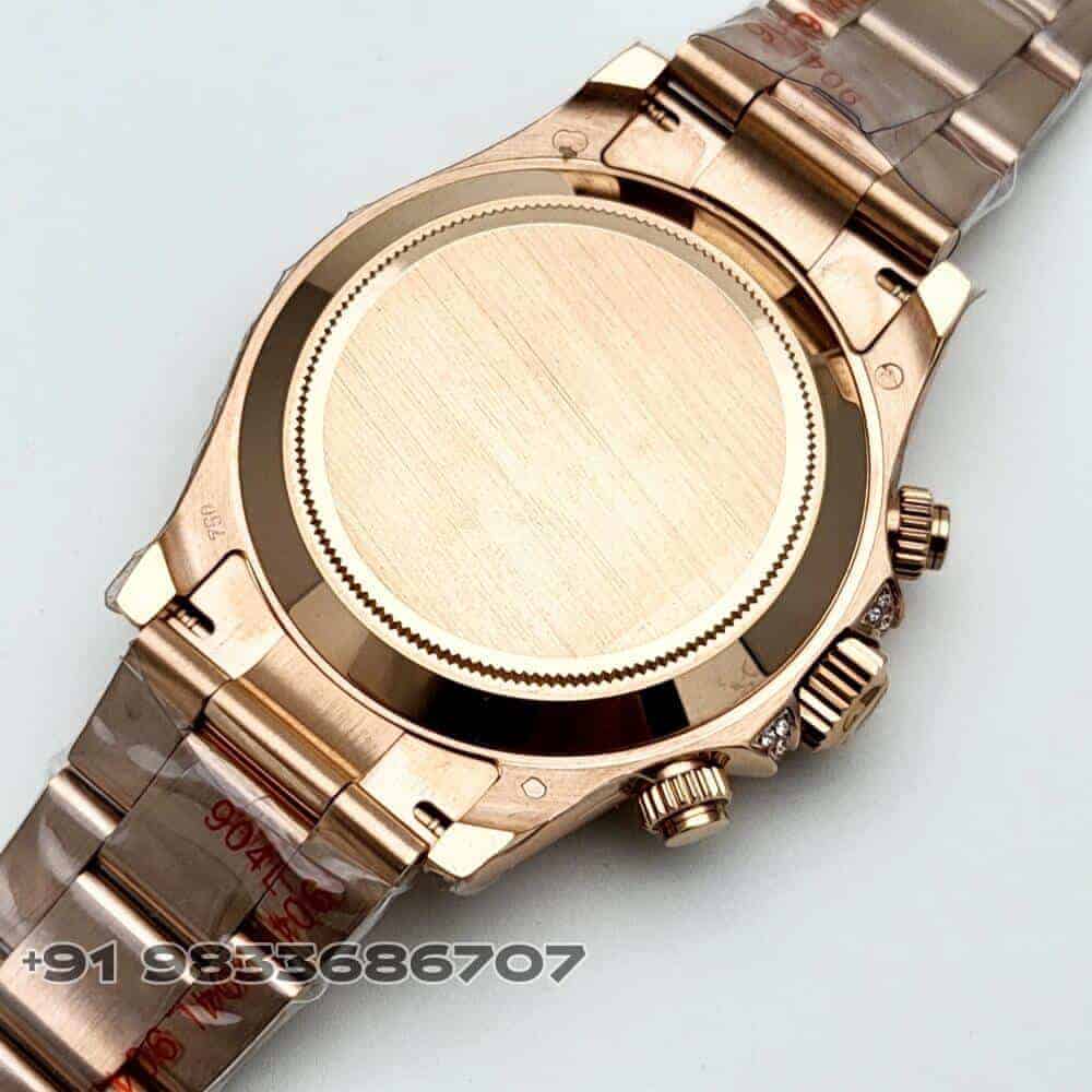 Rolex Cosmograph Daytona Rainbow Everose Gold Black Dial 40mm Exact 1:1 Top Quality Super Clone Replica Swiss ETA 4130 Automatic Movement Watch