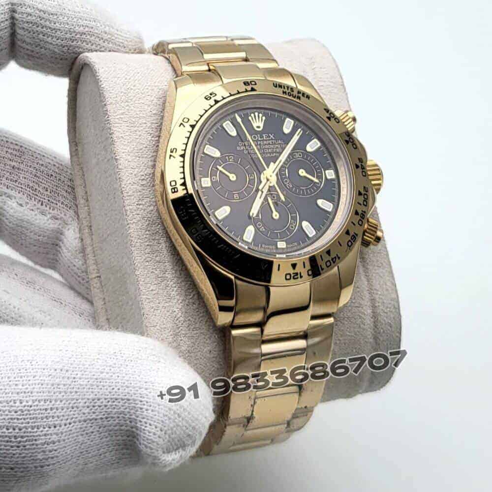 Rolex Cosmograph Daytona Yellow Gold Black Dial 40mm Super High Quality Swiss Automatic Replica Watch (3)