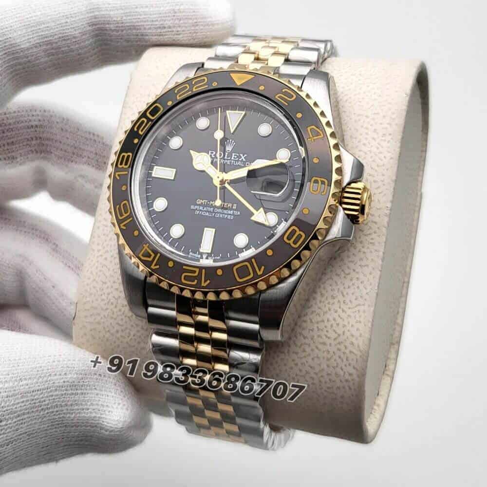 Rolex GMT Master II Dual Tone Black Dial Jubilee Bracelet 40mm Super High Quality Swiss Automatic Watch (1)