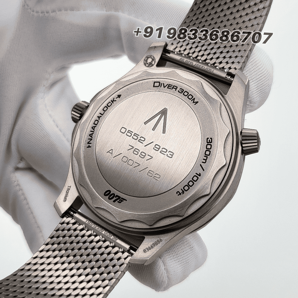 Omega Seamaster Diver 300M James Bond 007 Edition No Time to Die Titanium On Titanium Strap Brown Dial 42mm Exact 1:1 Top Quality Super Clone Replica Swiss ETA 8806 Automatic Movement Watch + Nato Strap - Image 5