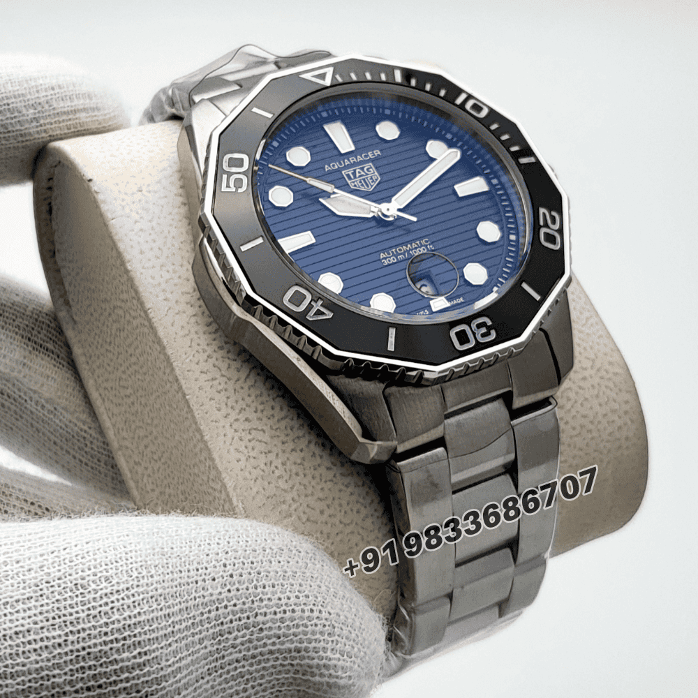 ag Heuer Aquaracer Professional 300 Stainless Steel Black Dial 43 mm Super High Quality Swiss Automatic First Copy Replica Watch