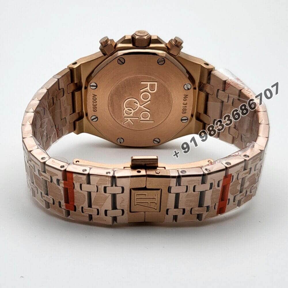 Audemars Piguet Royal Oak Chronograph Rose Gold Black Dial 41mm Super High Quality Replica Watch (5)